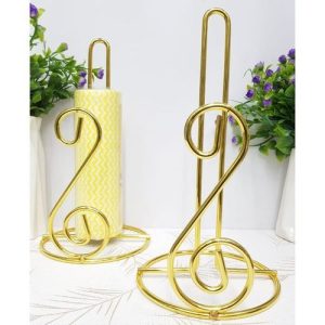 Stainless Steel Serviette Roll Holder - Golden