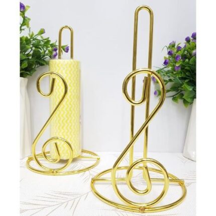 Stainless Steel Serviette Roll Holder - Golden