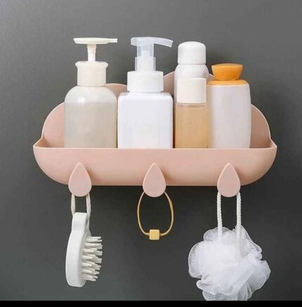 Cloud Bathroom Organizer Set with 3 Hooks and Adhesive Sticker