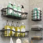 5Pcs Set Shower Caddy Shelf Bathroom Organizer – Rustproof & No Drilling