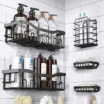 5Pcs Set Shower Caddy Shelf Bathroom Organizer – Rustproof & No Drilling