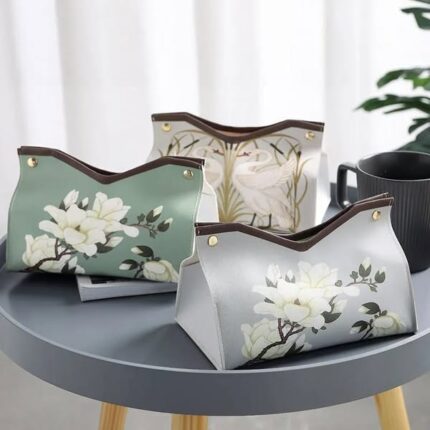 Tissue Box Organizer – Stylish PU Leather Napkin Storage