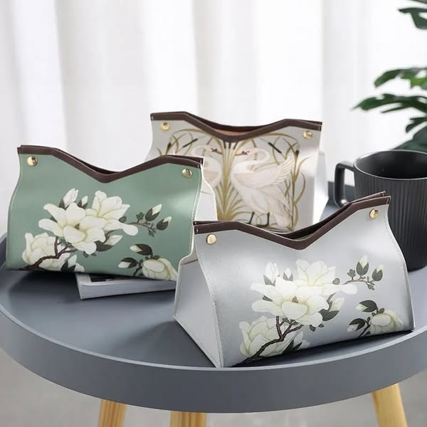 Tissue Box Organizer – Stylish PU Leather Napkin Storage Tissue Box Organizer – Stylish PU Leather Napkin Storage