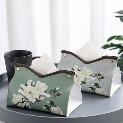 Tissue Box Organizer – Stylish PU Leather Napkin Storage