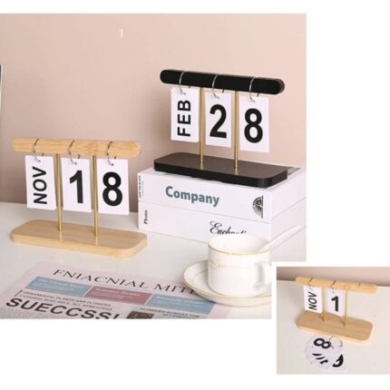 Minimalism Creative Living Room Office Decoration Wooden Calendar – Modern Desk Accessory