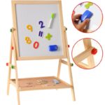 Wooden Drawing Blackboard Whiteboard Double-Sided Adjustable Easel