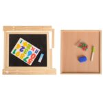 Wooden Drawing Blackboard Whiteboard Double-Sided Adjustable Easel