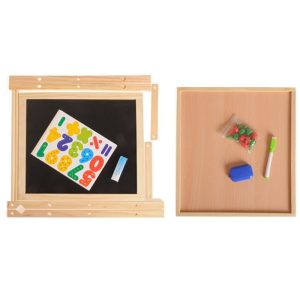 Wooden Drawing Blackboard Whiteboard Double-Sided Adjustable Easel