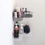 No Drilling Space Saver Iron Made Wall Mount Corner Shower Rack