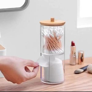 2 Pcs Cotton Pad Holder Jars