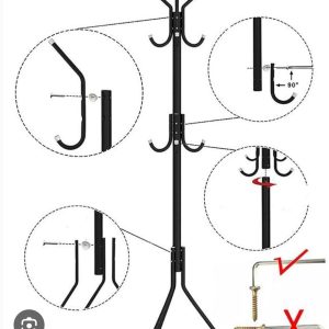 High Metallic Coat or Bags Hanger Stand