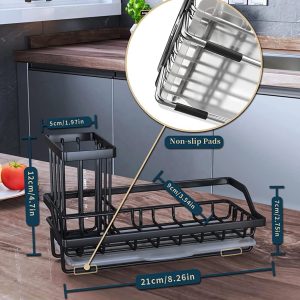 Kitchen Sink Drain Rack Stainless Steel Faucet Holder