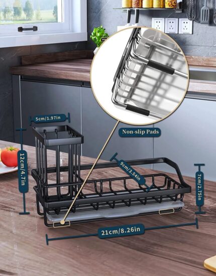 Kitchen Sink Drain Rack Stainless Steel Faucet Holder