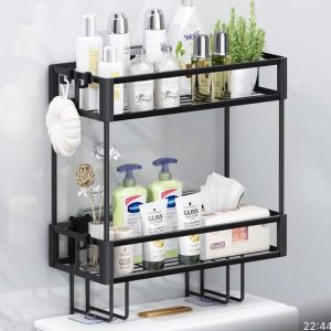 2-Tier Space-Saving Over the Toilet Storage Rack
