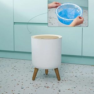 Nordic Style Dustbin with Wood Grain Cover