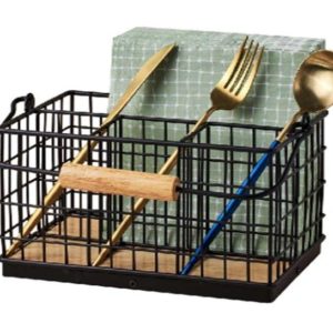 Cutlery Organizer with Bamboo Base