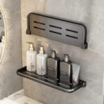 Foldable Shelf Space Saving Shower Rack Organizer