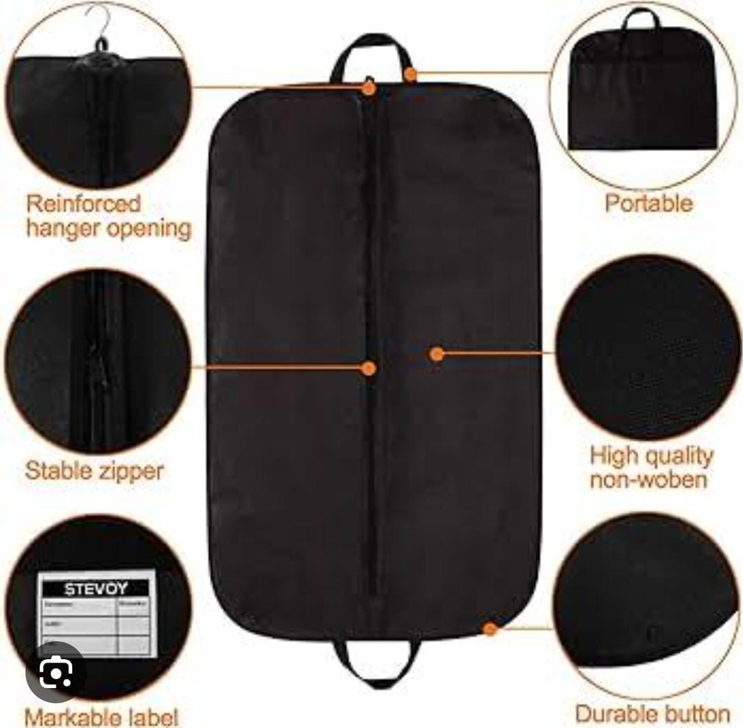 Waterproof Dustproof Strong Fabric Suit Bag with Zip and Carrier Handles