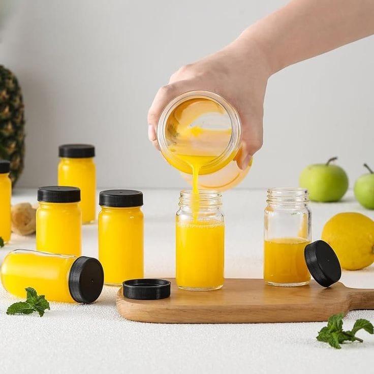 Set of 6 Gingershots Glass Bottles