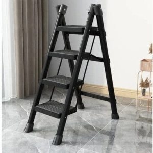 4-Step Black Foldable Ladder