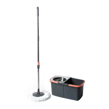 Split Spinning Microfiber Mop with Self Wet and Dry Bucket