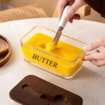 Transparent Glass Butter Dish