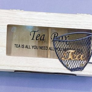 2 compartments wooden teabag / coffee organizer