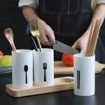Cutlery Organizer with Oak Base