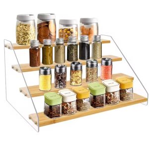 3 Tier Bamboo and Acrylic Multi Purpose Stand