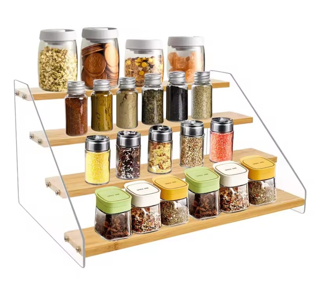 3 Tier Bamboo and Acrylic Multi Purpose Stand 3 Tier Bamboo and Acrylic Multi Purpose Stand