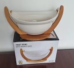 Ceramic Fruit Bowl on Bamboo Base