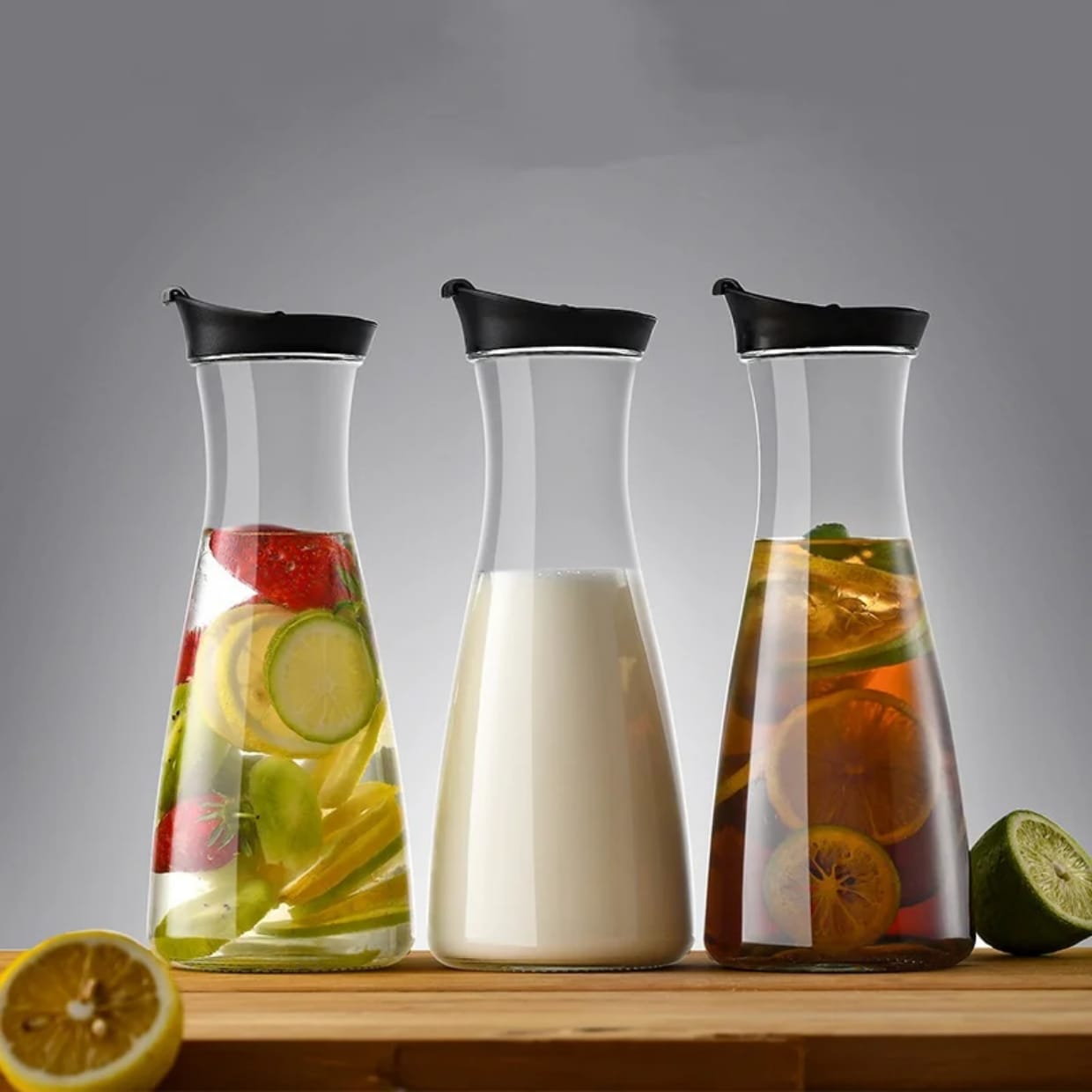 3 pcs set glass water pitcher 3 pcs set glass water pitcher