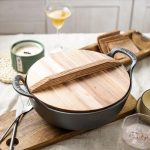 Pure Cast Iron Flat Bottom Wok with Wooden Lid