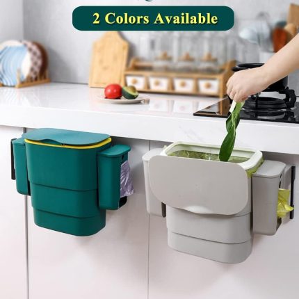 Foldable Kitchen Hanging Dustbin with 2 Trash Bags Storage Cans