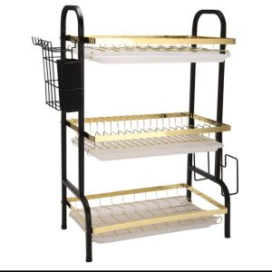 Gold Black Dish Rack