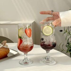 Red Cherry Hurricane Glass