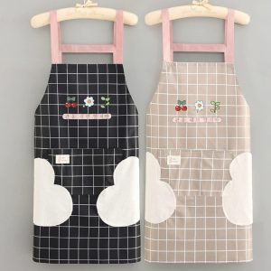 checked floral aprons