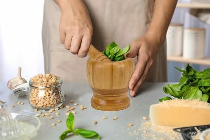 Bamboo Mortar and Pestle Set