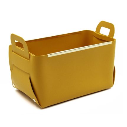 PU Leather Collapsible Sundries Storage Basket/Organiser