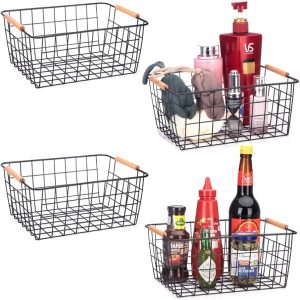 BLACK & WHITE Metallic Mesh Basket