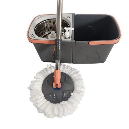 Split Spinning Microfiber Mop with Self Wet and Dry Bucket