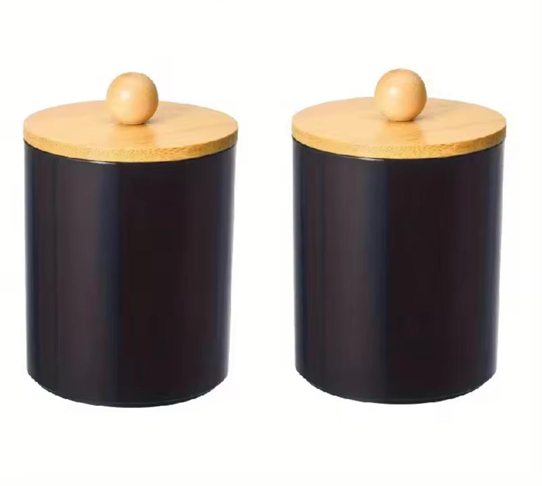 Alloy Swab Container with Bamboo Lid Alloy Swab Container with Bamboo Lid