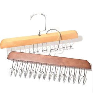 Wooden Tie Rack With 8 Hooks