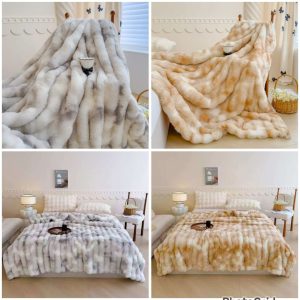 Dyed Soft Bubble Winter Throw Blanket Plain
