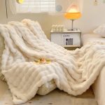 Big Size Soft Bubble Winter Throw Blanket Plain