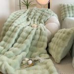 Big Size Soft Bubble Winter Throw Blanket Plain