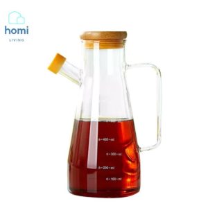 900ml Glass Jug Bamboo Cork 2 Way Outlet Dispenser