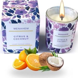 50g Menahem Citrus and Coconut Scented Candle in Glass