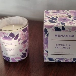 50g Menahem Citrus and Coconut Scented Candle in Glass