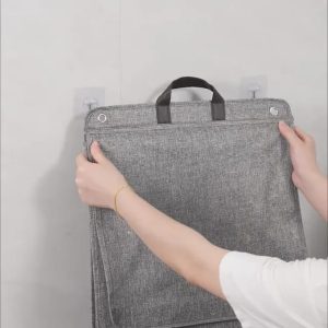 Foldable Adhesive Laundry Basket Hamper With Handle and Stickers